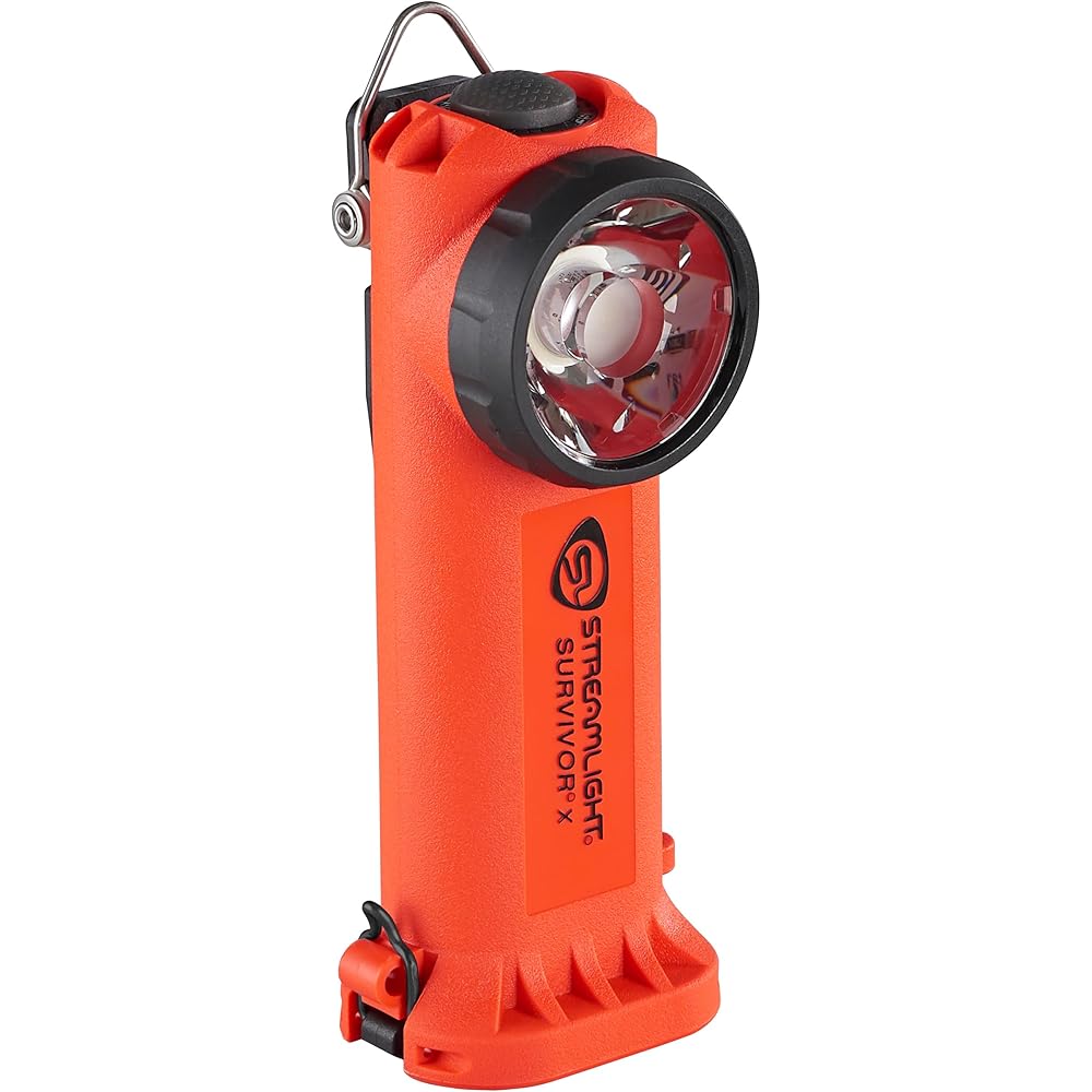 Streamlight Survivor X USB 250-Lumen Rechargeable Right-Angle Firefighter Flashlight, Orange - 90044