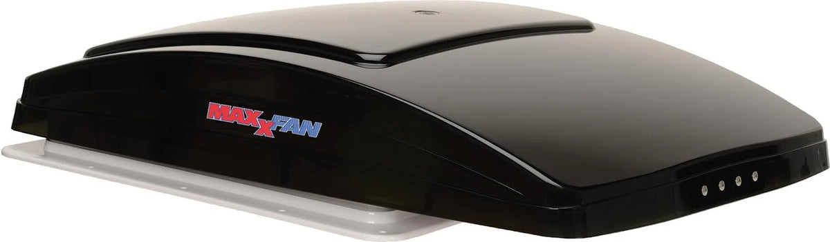 Maxx Air MaxxFan Deluxe RV Roof Vent Fan, Black, 12 Volt DC, 10 Speed, 22.5in x 16.5in x 5in - 00-07500K