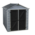 SkyLight Polycarbonate Storage Shed, Gray/Black, 6 ft W x 7.5 ft D