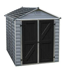 SkyLight Polycarbonate Storage Shed, Gray/Black, 6 ft W x 7.5 ft D