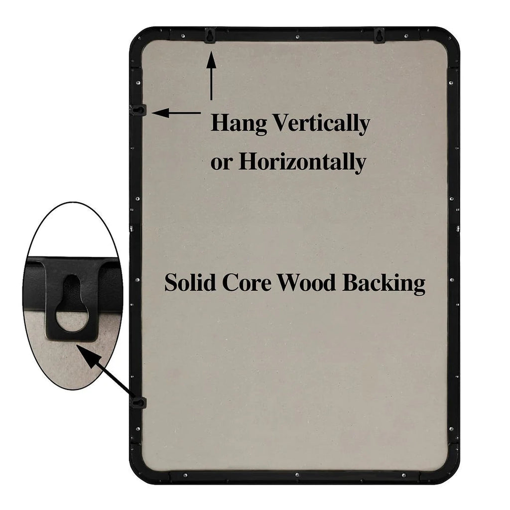 Metal Wall Mounted Decorative Mirror - Vertical Or Horizontal Hanging
