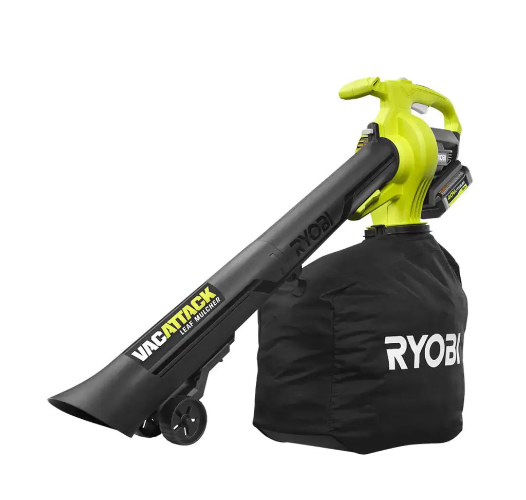 RYOBI Cordless Leaf Vacuum/Mulcher 40V with (2) 5.0 Ah Batteries and (1) Charger - RY40451-2B