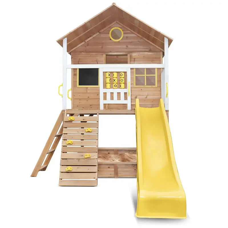 Lifespan Kids Warrigal Cubby House With Yellow Slide - 369cm x 237cm x 279.8cm
