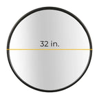 Classic Farmhouse Round Wooden Frame Wall Mirror - 24-inches, 28-inches, 32-inches