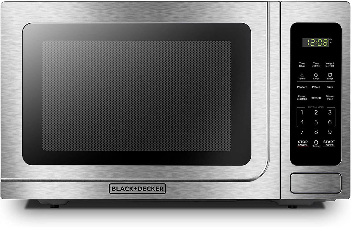 BLACK+DECKER 1.4 Cu Ft 1000 Watt Countertop Microwave Oven, Stainless Steel