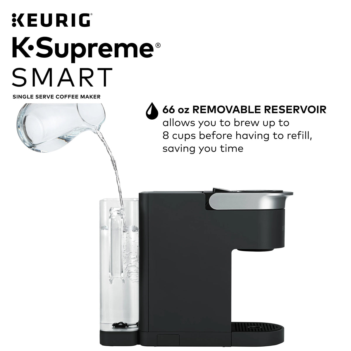 Keurig K-Supreme SMART Coffee Maker, 6-12 oz, Black - K-Supreme SMART