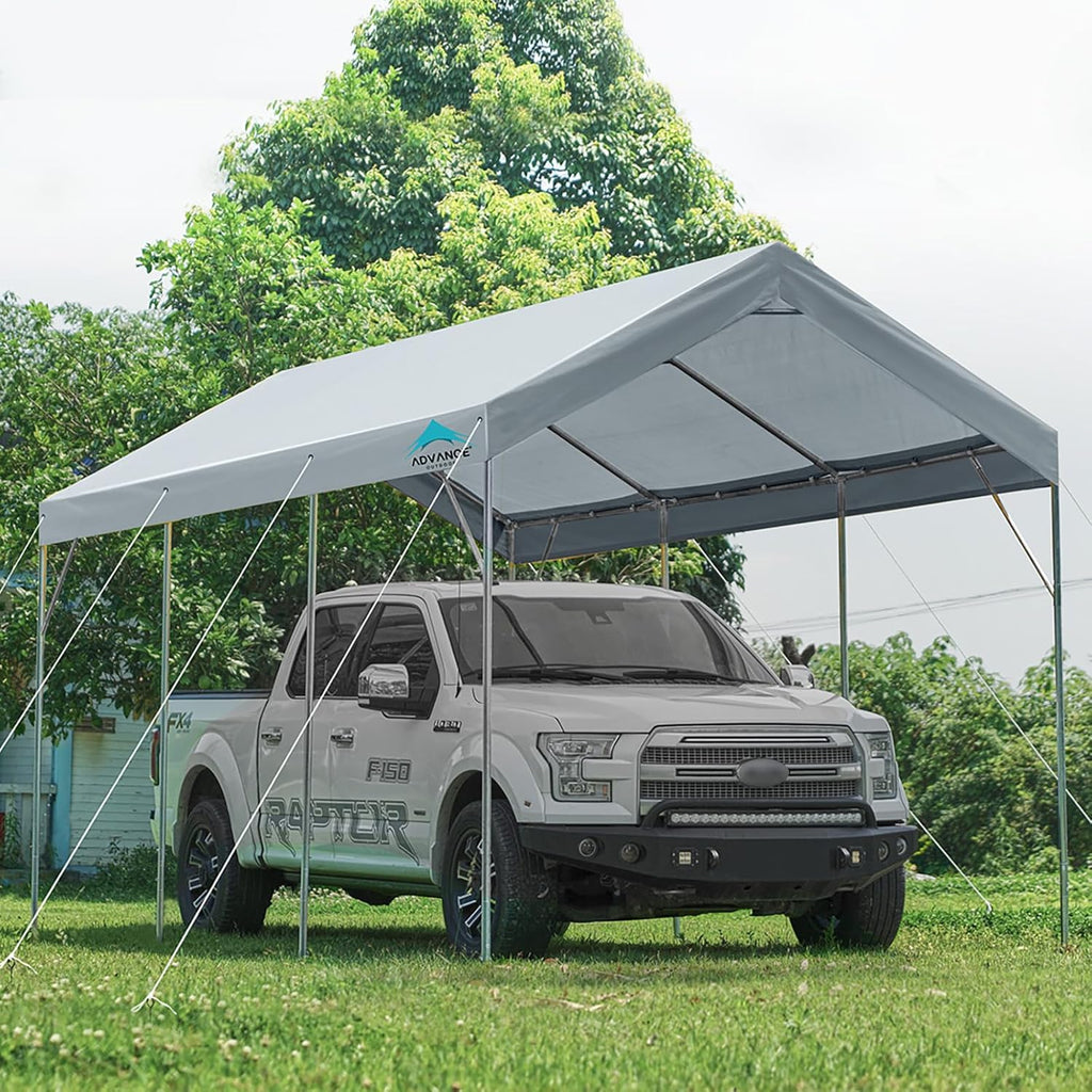 ADVANCE OUTDOOR Heavy Duty 12x20 ft Carport Canopy Garage, Gray