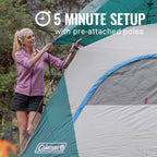 Coleman Skydome Camping Tent, 2 Person, Evergreen
