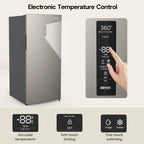 Upstreman Convertible Upright Freezer/Refrigerator, 14 Cu. Ft., Stainless Steel, Silver