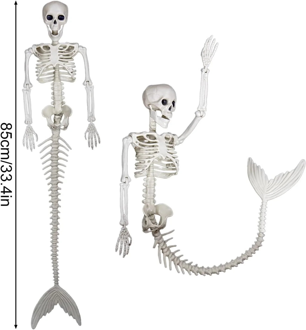 AnuirheiH Mermaid Skeleton Halloween Decoration, 33.5 inch Plastic - B0CDGLWCGY
