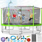 Trampoline With Enclosure Net And Adjustable Basketball Hoop - 8ft, 10ft, 12ft, 14ft, 15ft, 16ft