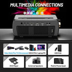 CLOKOWE Portable Projector 9600L Native 1080P 5G WiFi With Dolby Audio - YG661