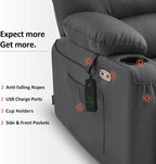 Heated Lift Recliner for Seniors with USB and Cup Holders