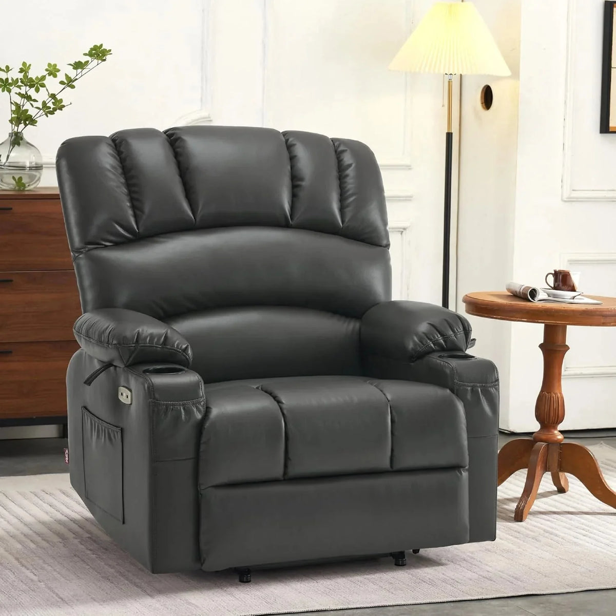 Heated Lift Recliner for Seniors with USB and Cup Holders