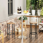 Round Bar-Height Bistro Pub Table With Metal Base And MDF Top, 23.8 x 23.8 x 39.5 Inch