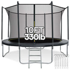 MARNUR Kids' Trampoline 8 ft With Enclosure Net, Ladder And Wind Stakes - 330 lbs Weight Capacity