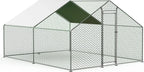 Metal Walk-In Chicken Run Cage With Cover, 10'L X 6.6'W X 6.56'H