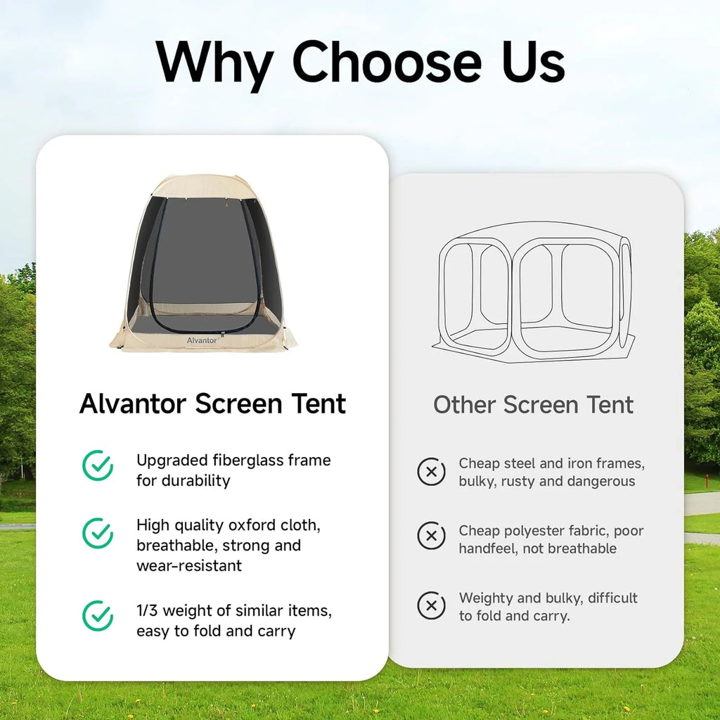 Alvantor Screen House Camping Tent 12'x12' Beige - 9020#E8