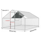 Kkonetoy Metal Chicken Coop 10 X 10 X 6.6ft With Waterproof Cover