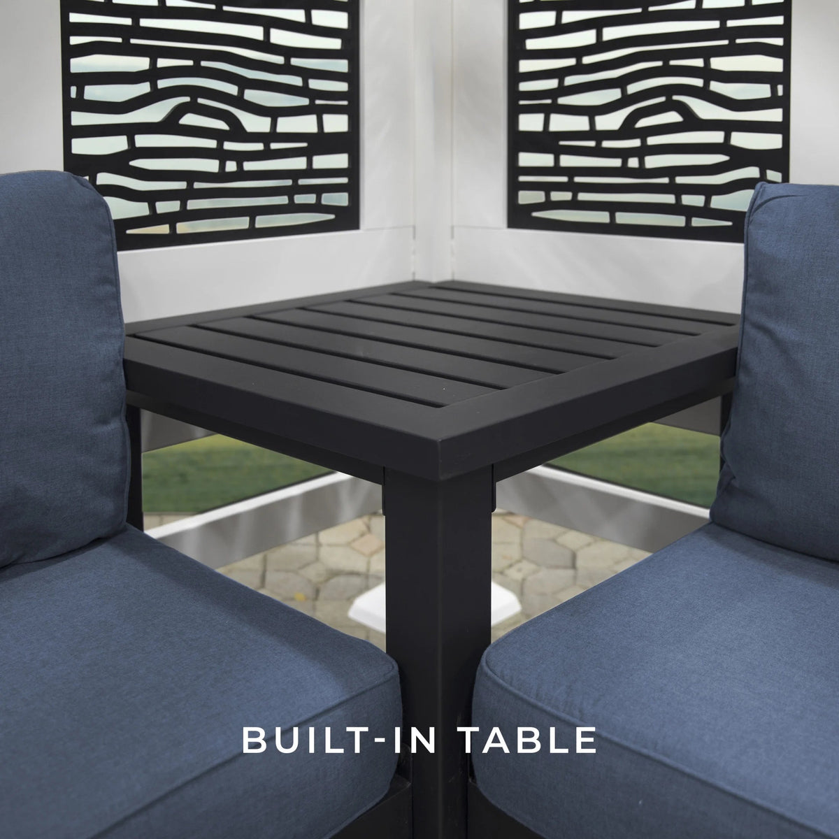 Backyard Discovery Galvanized Steel Corner Pergola With Seating, White, 12x8' - Ridgedale