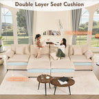 108 Inch U Shape Sectional Sofa With Removable Footstool