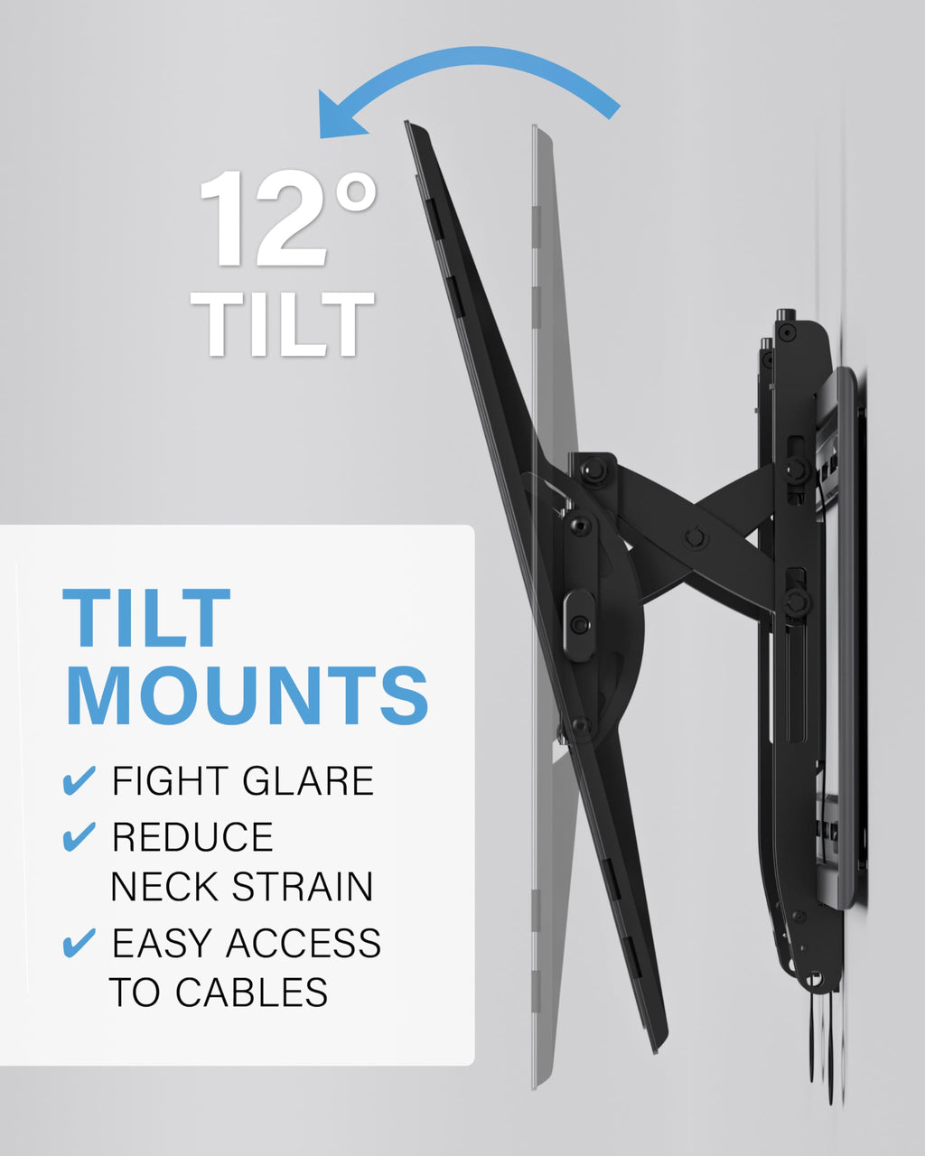 Tilting TV Wall Mount For 46 To 90 Inch Flat-Screen TVs, VESA 200x100 To 690x415