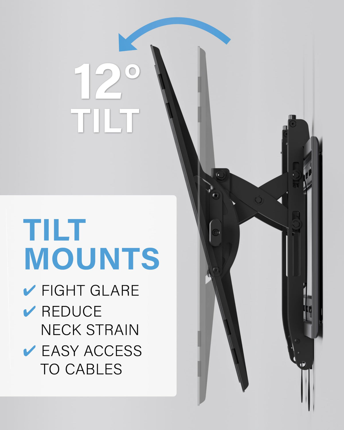 Tilting TV Wall Mount For 46 To 90 Inch Flat-Screen TVs, VESA 200x100 To 690x415