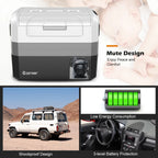 Costway 58 Quart Portable Electric Car Refrigerator Freezer - Dual Zone