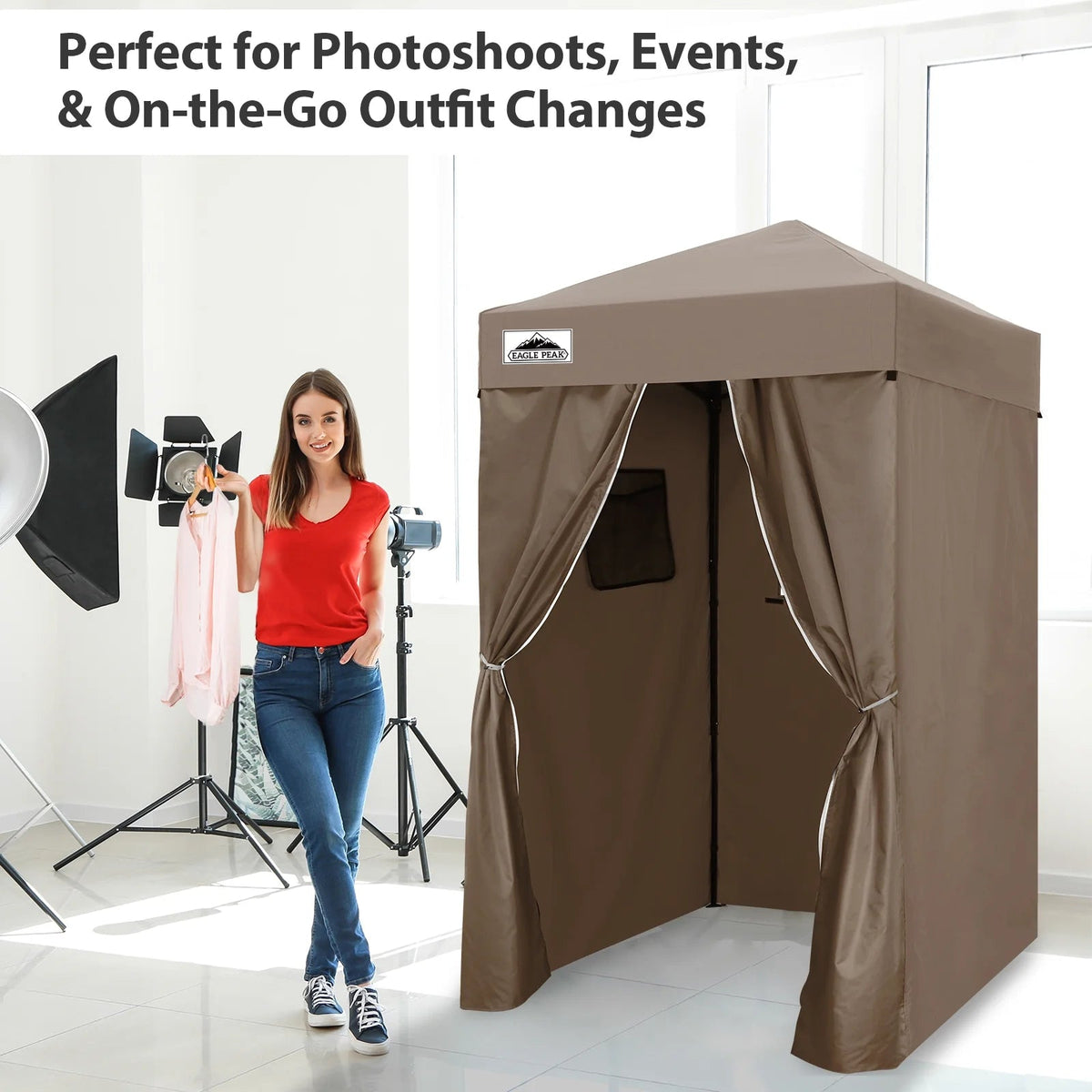 EAGLE PEAK Ultra Compact 4 ft x 4 ft Pop-Up Changing Room Canopy - Flex
