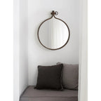 Modern Round Wall Mirror With Decorative Metal Frame