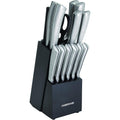 Farberware Textured Grip Stainless Steel Knife Set, 15 Piece, Black