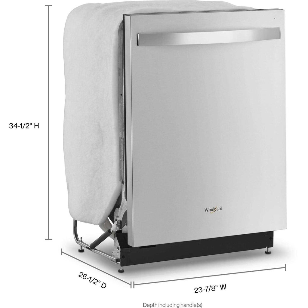 Whirlpool Quiet Dishwasher With 3rd Rack, 51 dBA, Fingerprint-Resistant Finish