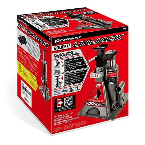 Powerbuilt All-in-One Bottle Jack With Integrated Jack Stands, 3-Ton 6000 lb Load Capacity