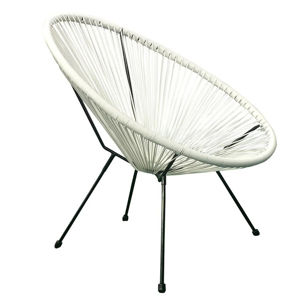 HighlanderHome Outdoor Acapulco Chair, White, 34 x 28 x 30 Inches