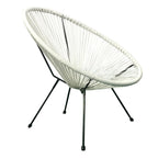 HighlanderHome Outdoor Acapulco Chair, White, 34 x 28 x 30 Inches