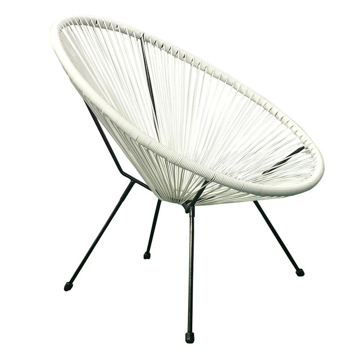 HighlanderHome Outdoor Acapulco Chair, White, 34 x 28 x 30 Inches