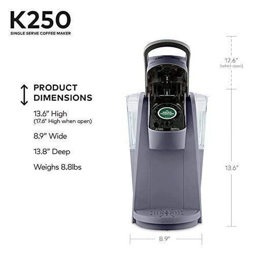 Keurig Single Serve K-Cup Pod Coffee Maker, 40 oz, Plum Gray - K250