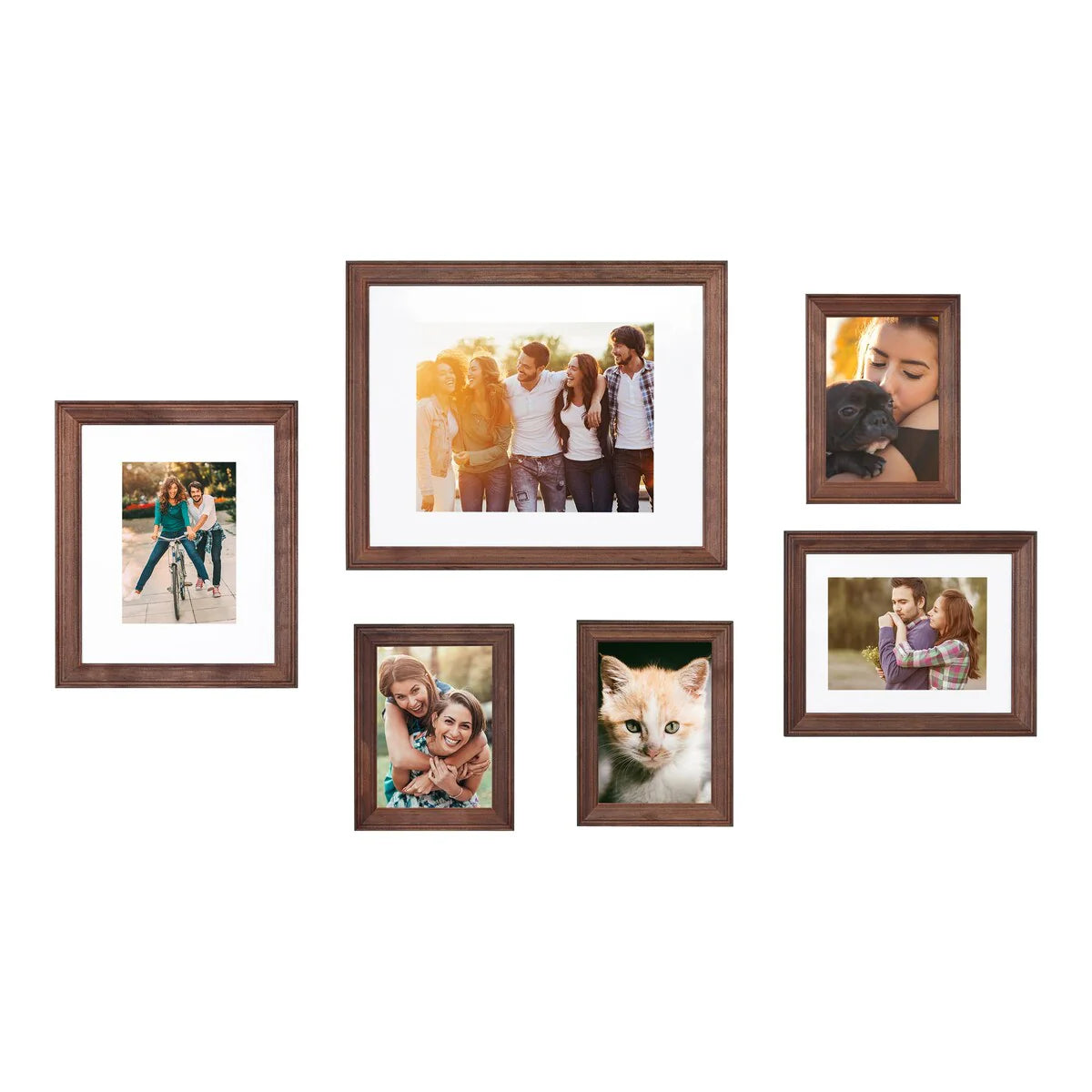 Gallery Wall Picture Frame Set, 6-Piece Wood Frames With 11 x 14 in, 8 x 10 in, 9 x 7 in, And 5 x 7 in Sizes