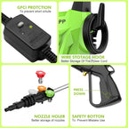 Electric Pressure Washer, 2400 Pounds/Square Inch, 2.4 Gallons/Minute, Green