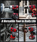 AVID POWER Cordless 1/2 Impact Wrench With 3A Li-Ion Battery
