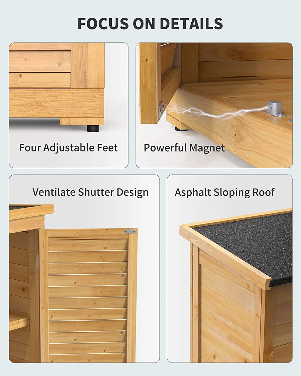 Lofka Outdoor Storage Cabinet With 2 Lockable Doors And 2 Adjustable Shelves, 34.3 x 18.3 x 63.2 in
