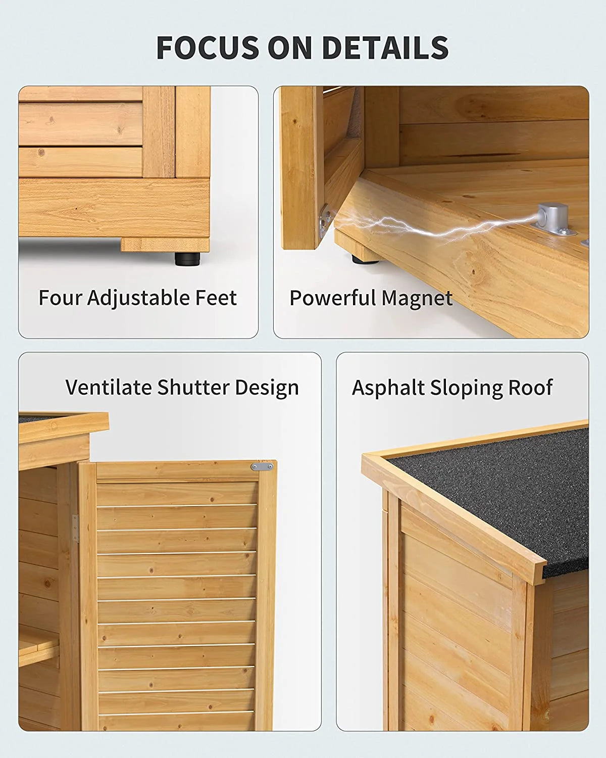 Lofka Outdoor Storage Cabinet With 2 Lockable Doors And 2 Adjustable Shelves, 34.3 x 18.3 x 63.2 in