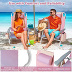 Costway Folding Backpack Beach Chairs 4-Pack, 5-Position Adjustable
