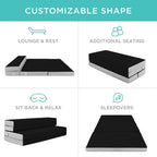 Best Choice Products Queen-Size 4in Tri-Fold Foam Mattress With Carry Case - Grey
