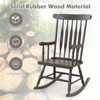 Costway Rubber Wood Rocking Chair, White, 22 x 32 x 44 in, 300 lbs