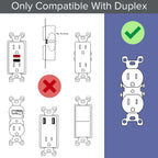 SnapPower GuideLight 2 Duplex LED Night Light Outlet Wall Plate, 6 Pack, White
