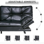 Convertible Futon Sofa Bed With Memory Foam, 71in