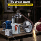 KFFKFF Metalworking Belt Sander Grinder, 1500W 2HP, 2 x 82 in, 3-in-1