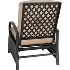 Adjustable Patio Recliner Lounge Chair With Cushion, 300 lbs - 38 (D) x 26.5 (W) x 38.5 (H) Inches