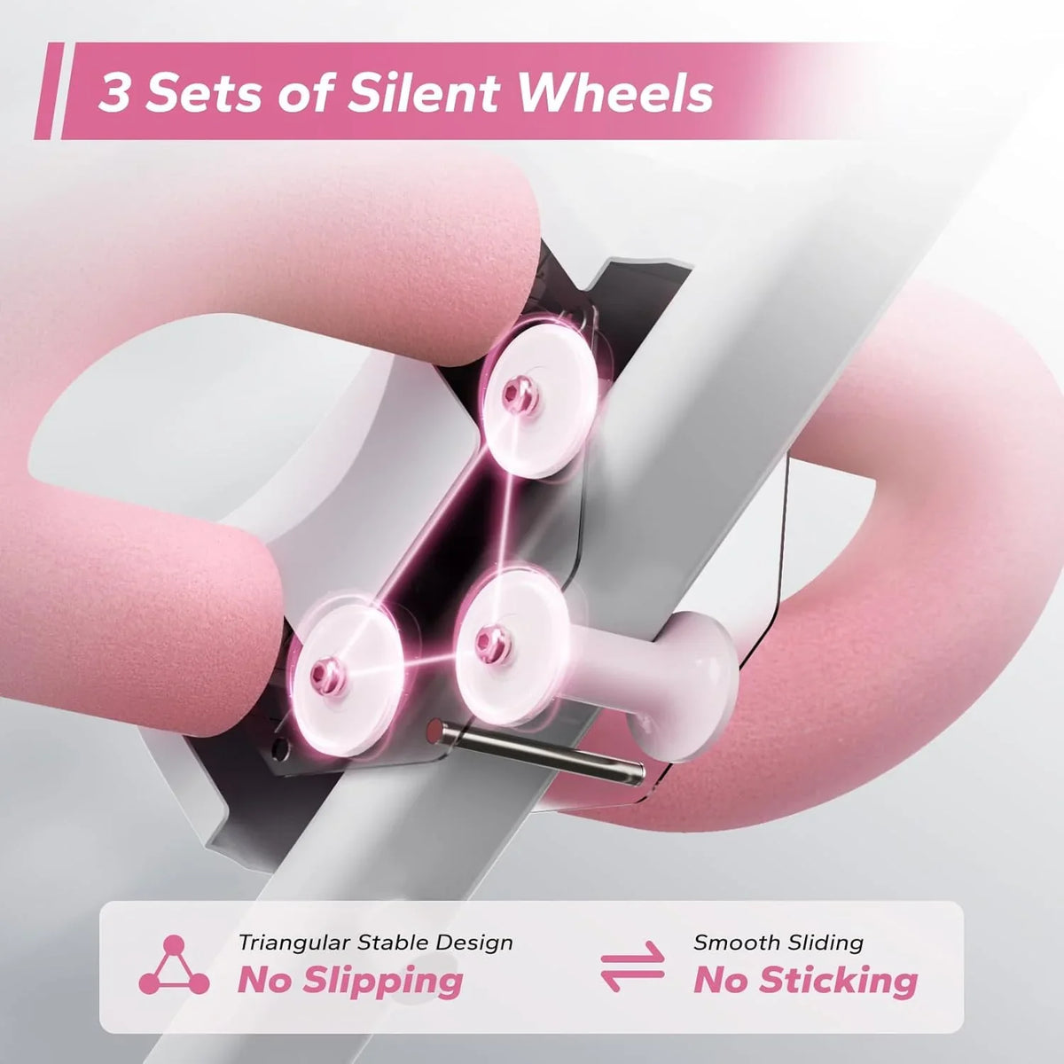 MERACH Adjustable Foldable Ab Trainer With Knee Protection, Pink - MR-2314
